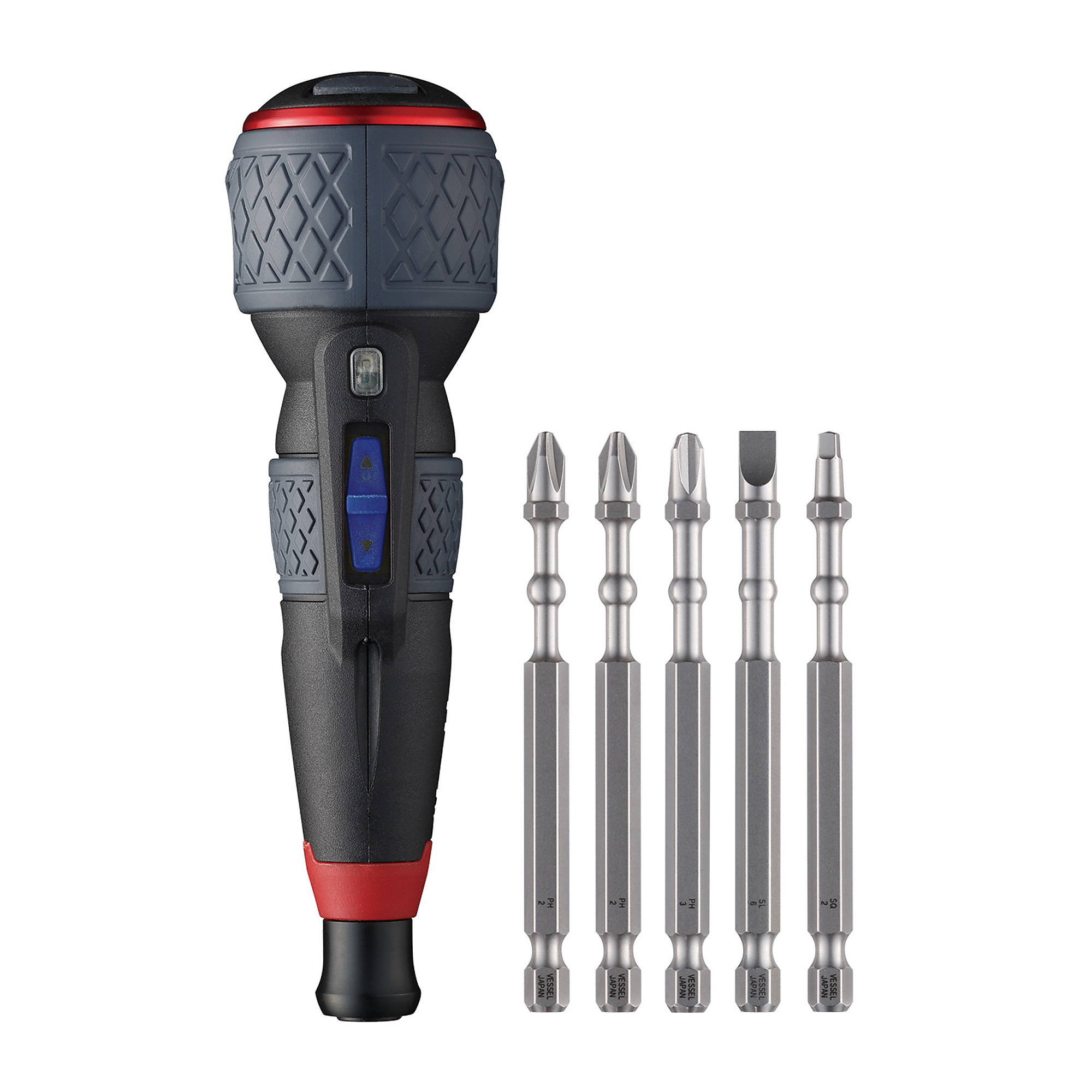 Vessel Rechargeable Screwdriver - 3 Adjustable Speeds, USB Type-C, 5 Pcs, Model# 220USBP5U